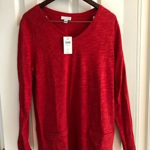 J.jill red long sleeve tunic